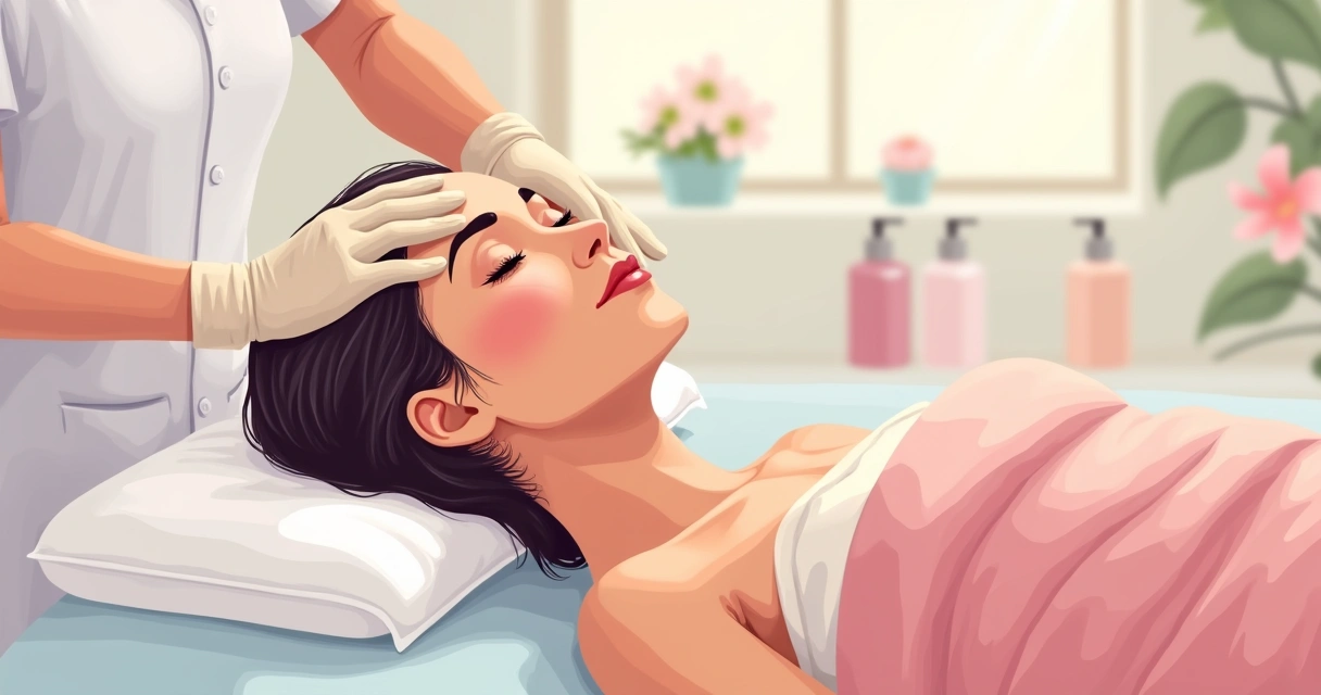 Pele sendo preparada para radiofrequência com limpeza suave 