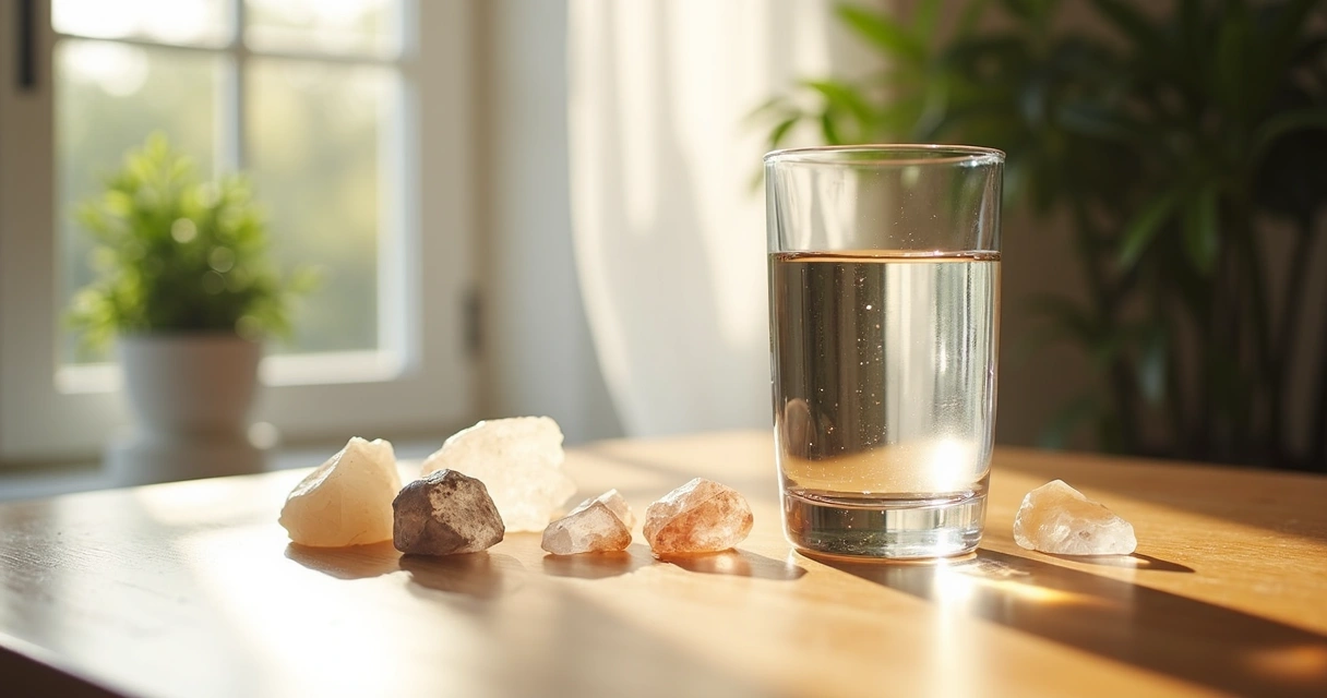 Preparação segura de elixir de cristal com recipiente de vidro 