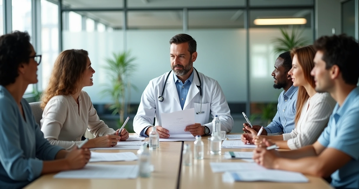 Funcionário recebendo instruções antes do exame ocupacional 