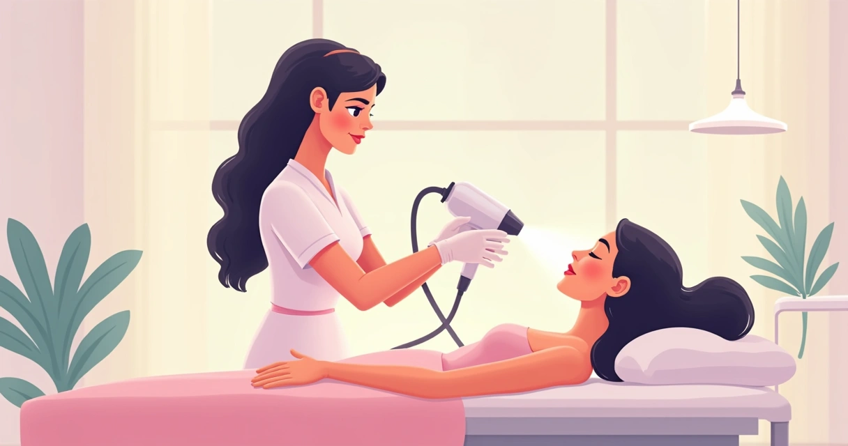 Pele sendo cuidadosamente preparada para depilação a laser 