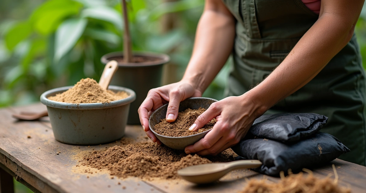 Preparo de substrato para mudas de moringa
