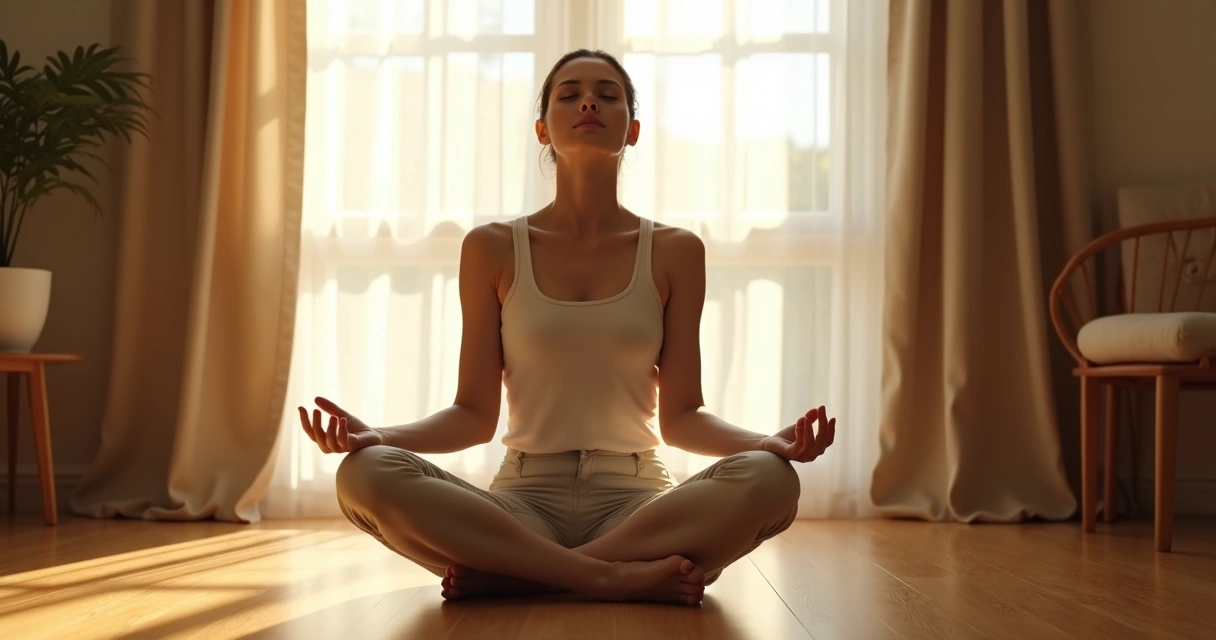 Pessoa sentada em silêncio meditando e refletindo 