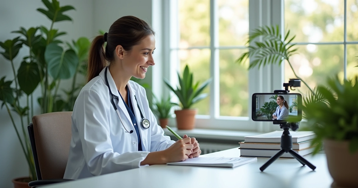 Médico em Palmas gravando vídeo para rede social sobre saúde 