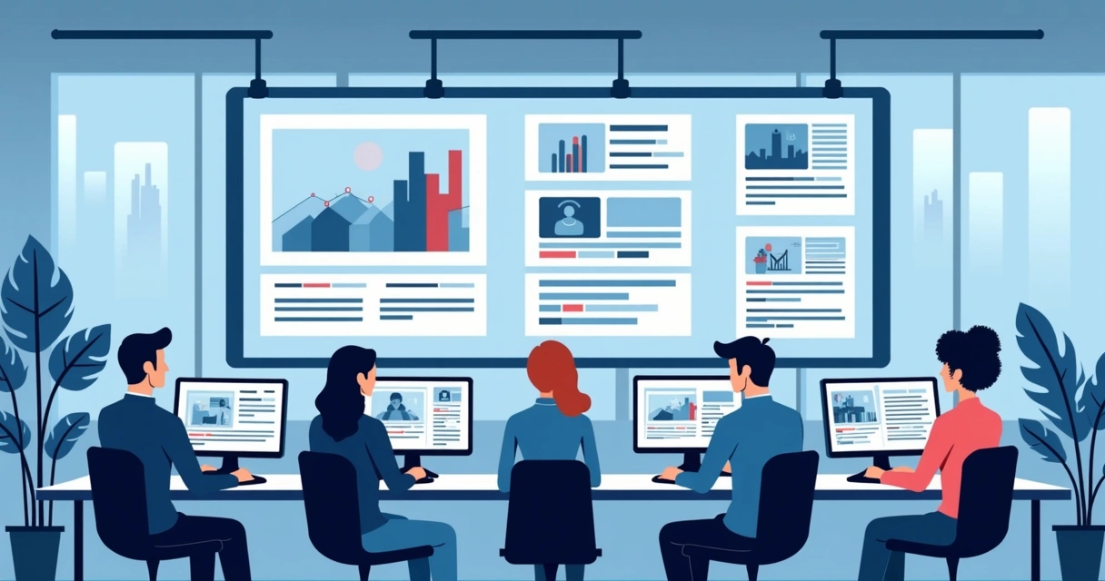 Equipe de campanha monitorando redes sociais e canais digitais