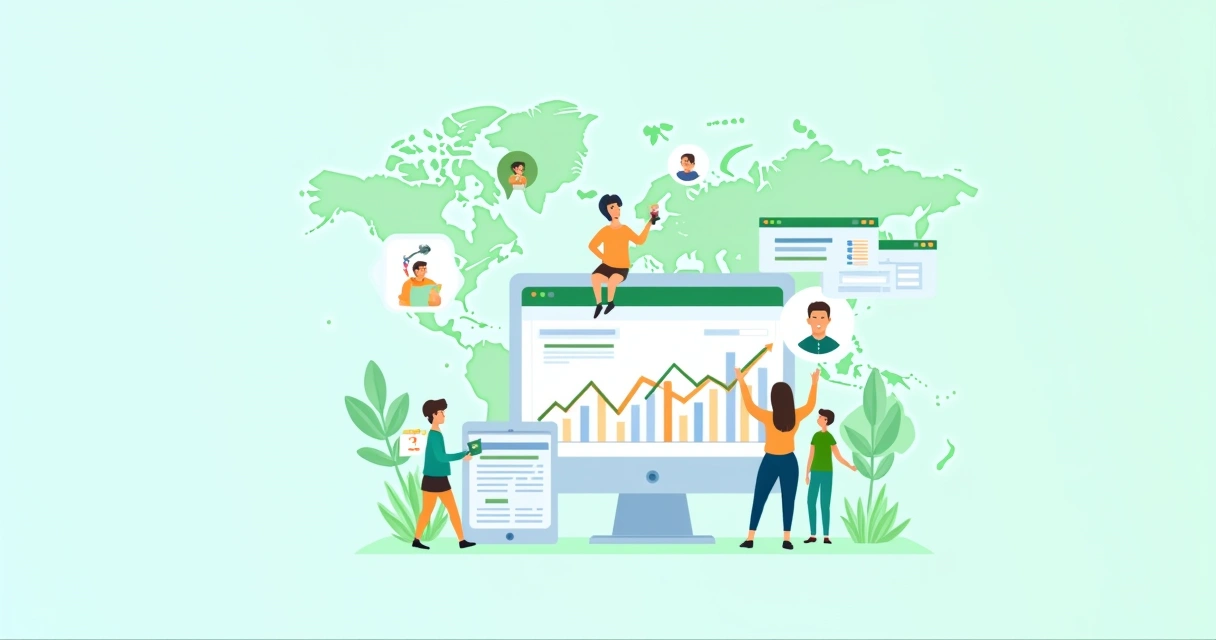 Gráfico ilustrando crescimento de visitas em site empresarial 