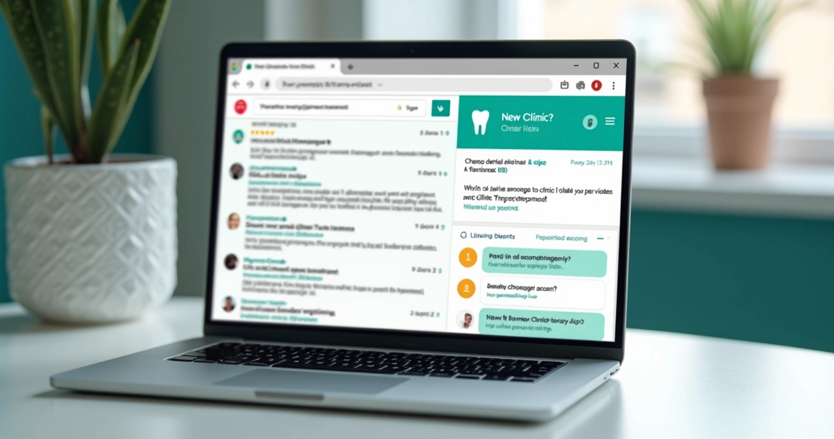 Exemplo visual de destaque de uma clínica odontológica como especialista em IA