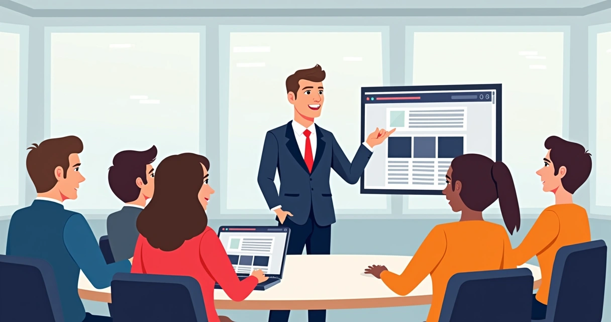 Candidato apresenta site institucional em notebook