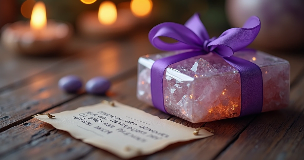 Cristal protegido como presente com fita e cartão 