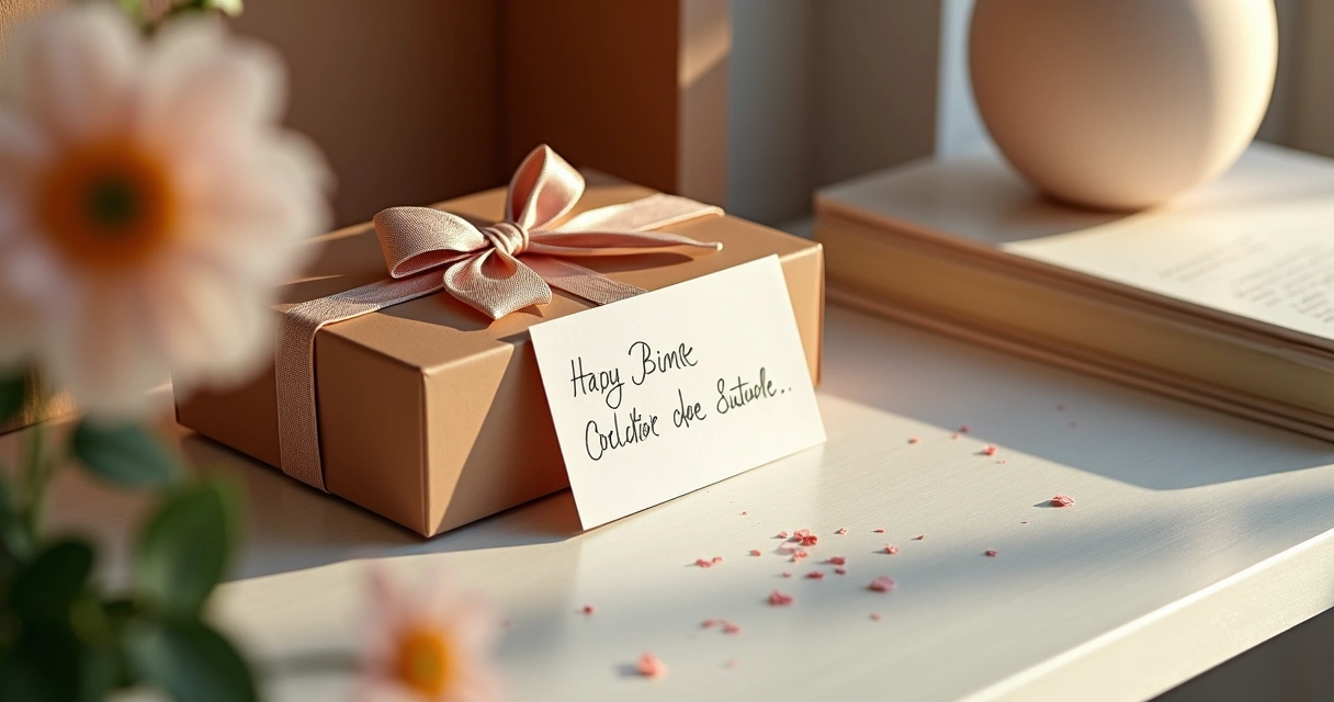 Presente exclusivo com embalagem elegante e cartão personalizado 