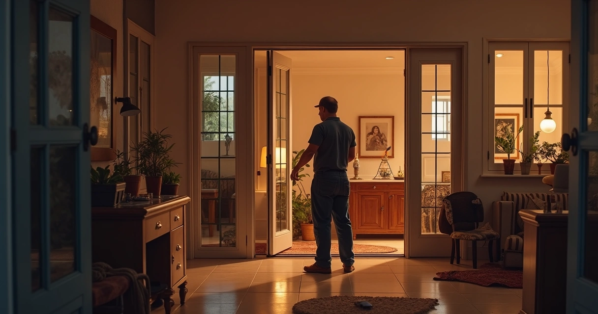 Pessoa fazendo reparos em casa para cliente 