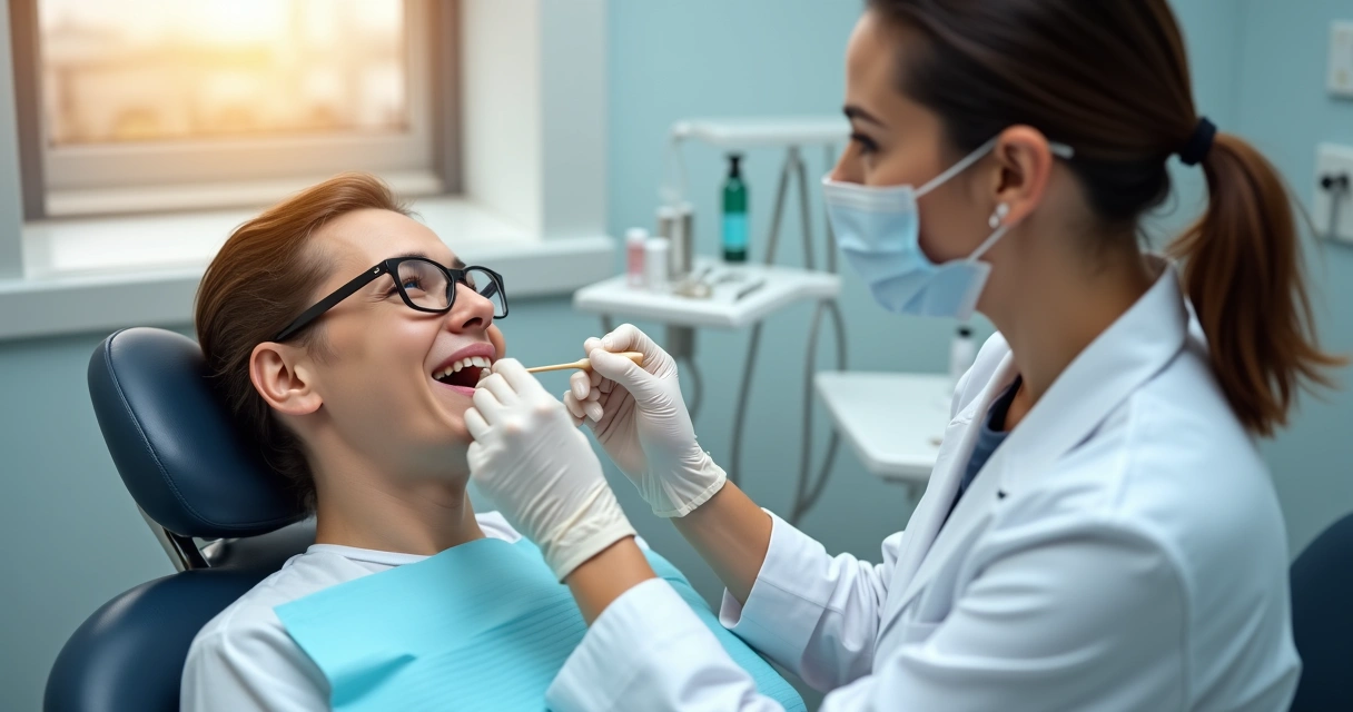 Consulta de prevenção de câncer bucal em consultório 