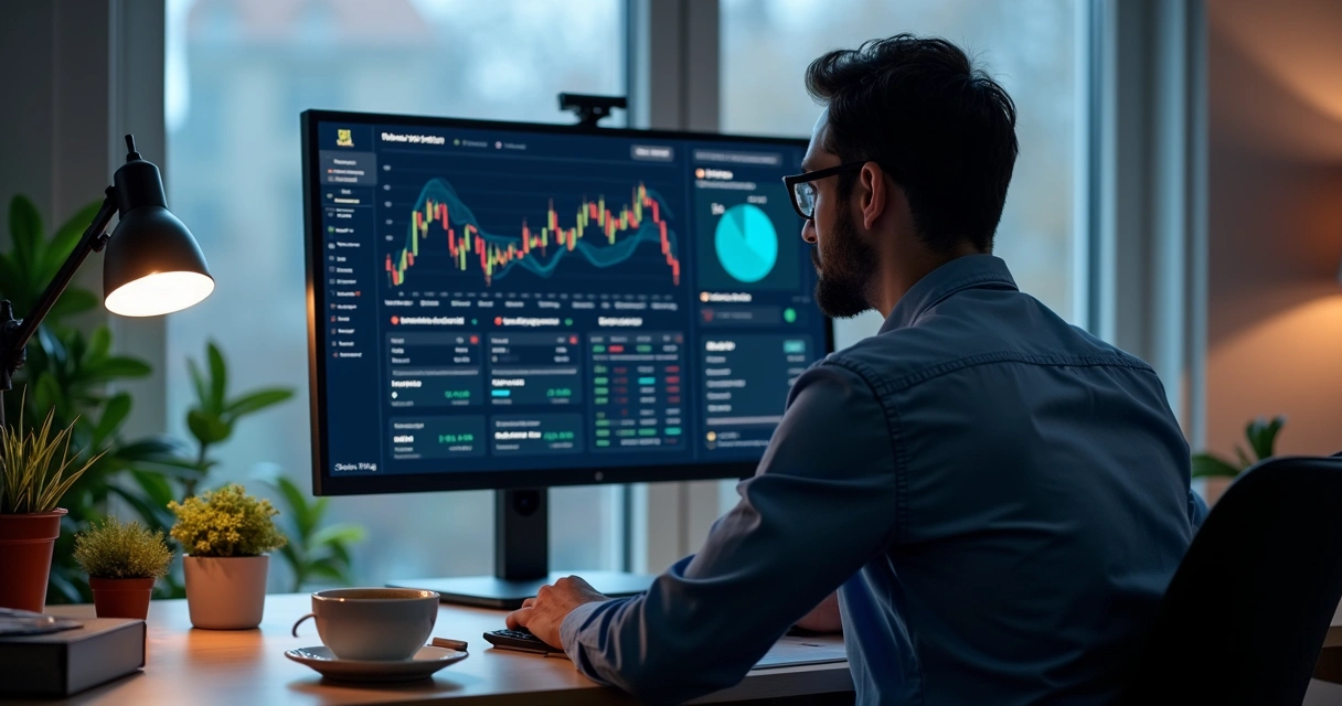 Dono de loja virtual conferindo dashboard online para evitar perdas com chargeback 