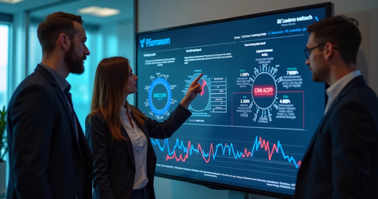 Como Saber Dados Pelo CPF: Consulta e Aplicações Comerciais 3 Equipe discutindo dados em uma tela sobre prevenção de fraudes usando informações de CPF