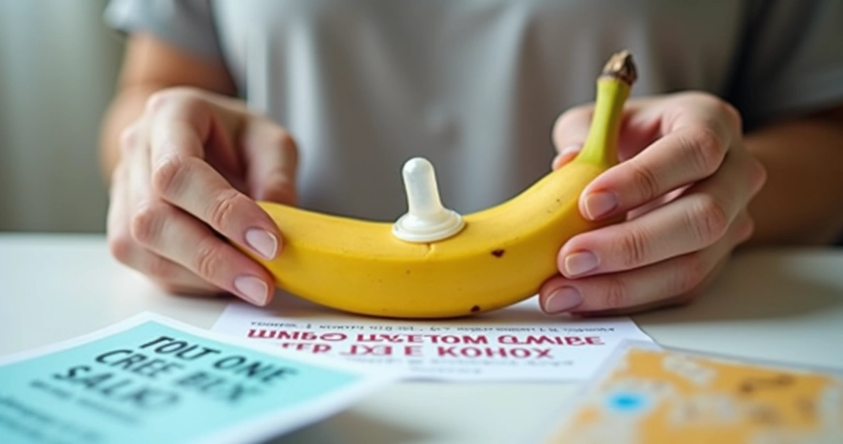 Pessoa colocando camisinha para prevenção de herpes sexual