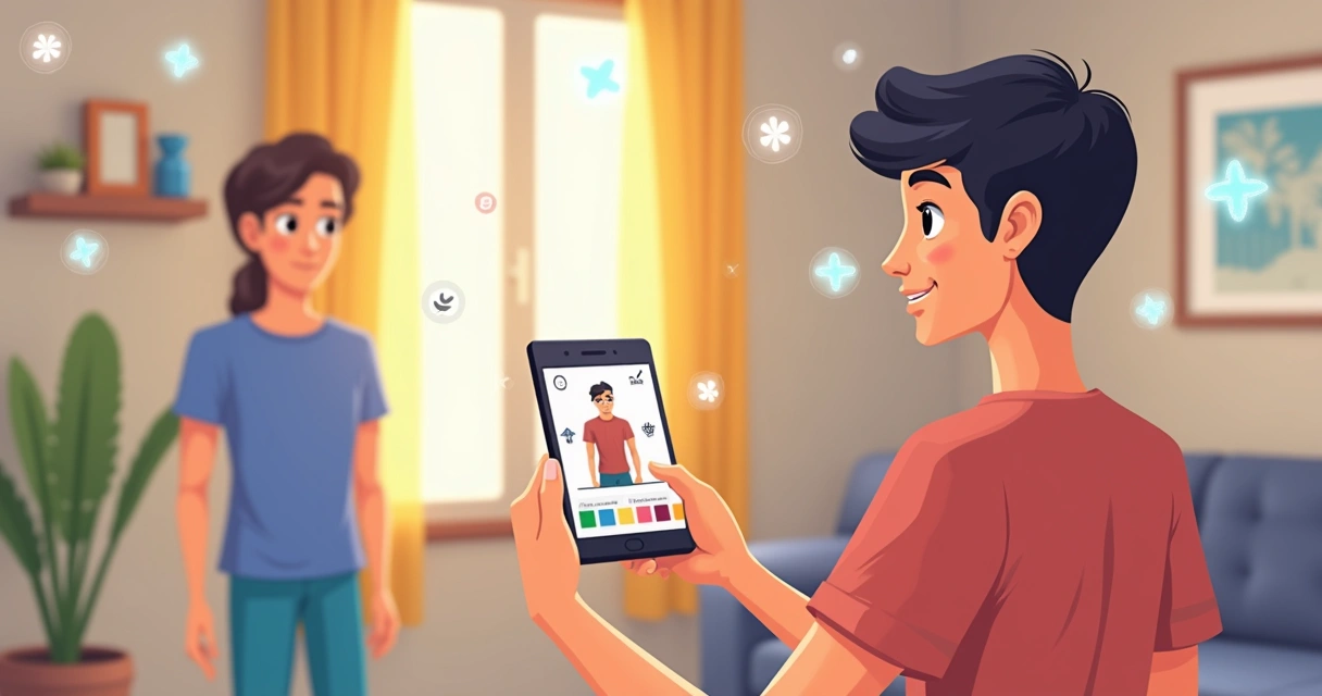 Visualização de camiseta personalizada em realidade aumentada no celular 