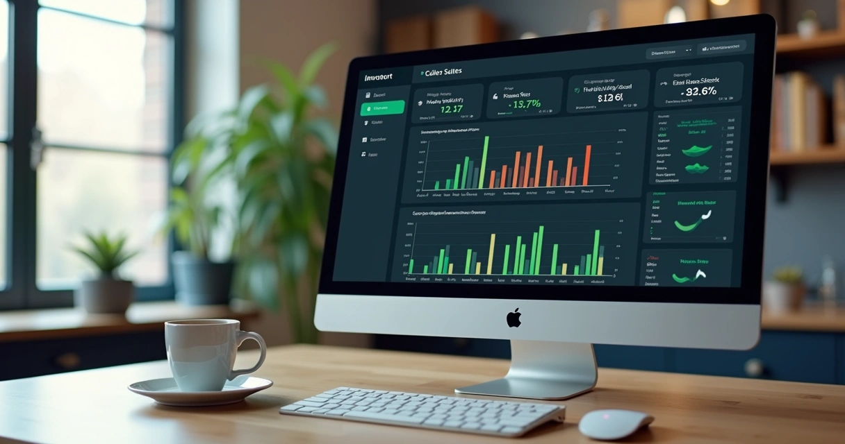 Painel de ERP com previsões de estoque