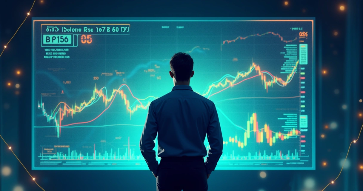 Pessoa analisando gráfico colorido em tela digital