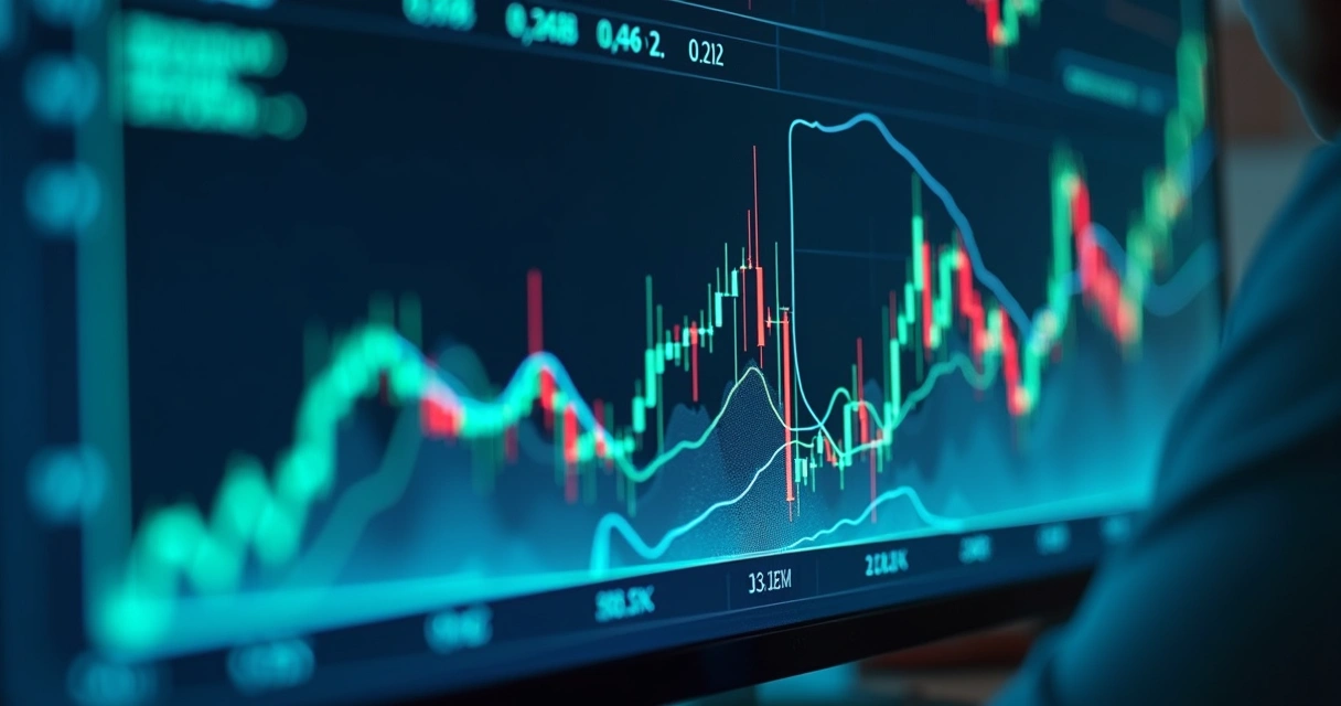 Gráfico preditivo de vendas em tela de computador 