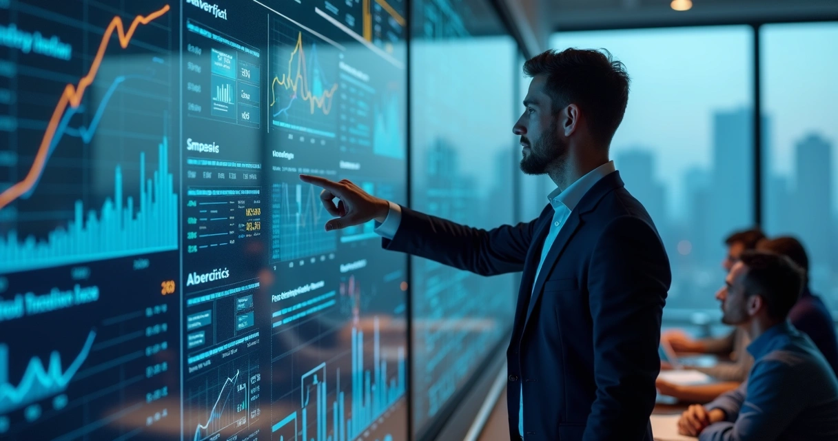 Painel digital mostrando previsibilidade em campanhas de mídia paga