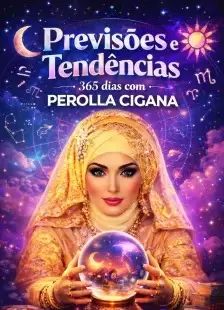 Mulher cigana com véu amarelo segurando uma bola de cristal brilhante