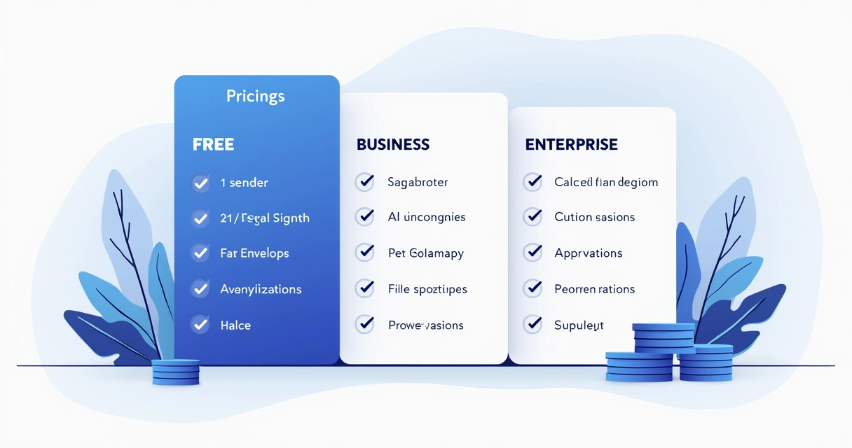 Illustration of digital contract pricing plans 