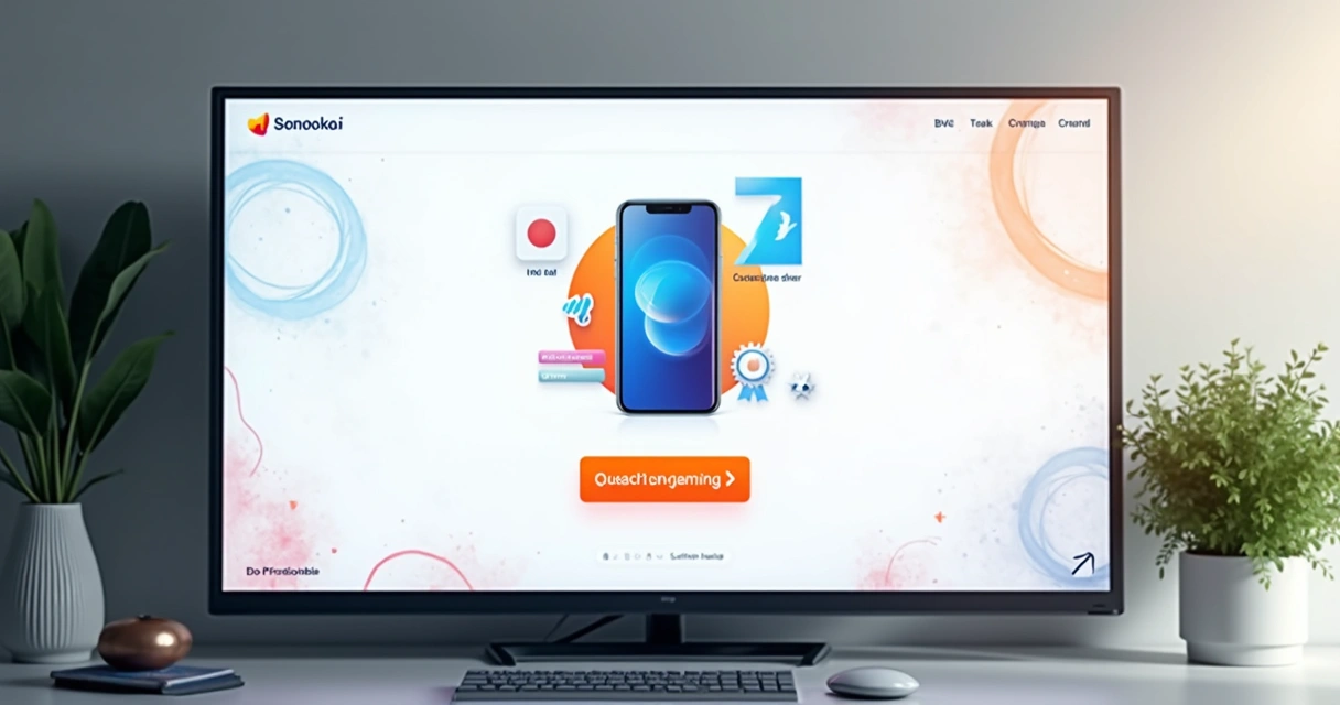 Primeira dobra de landing page com título, imagem e call to action exibidos acima da rolagem 