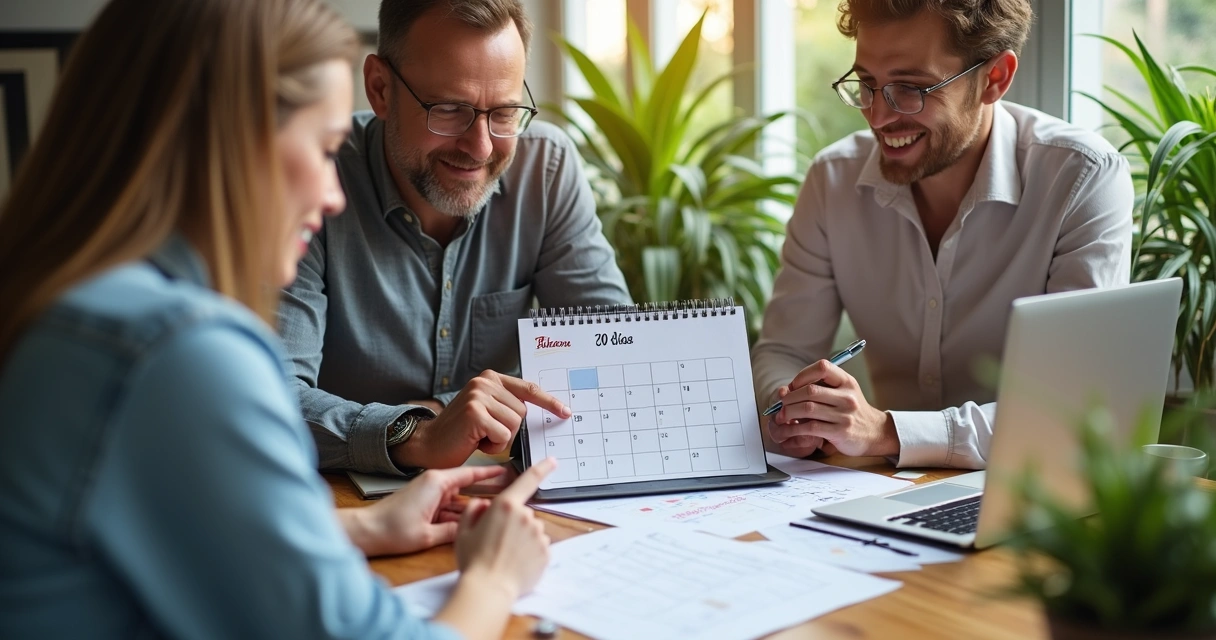 Equipe reunida em volta de uma mesa discutindo checklists de onboarding 
