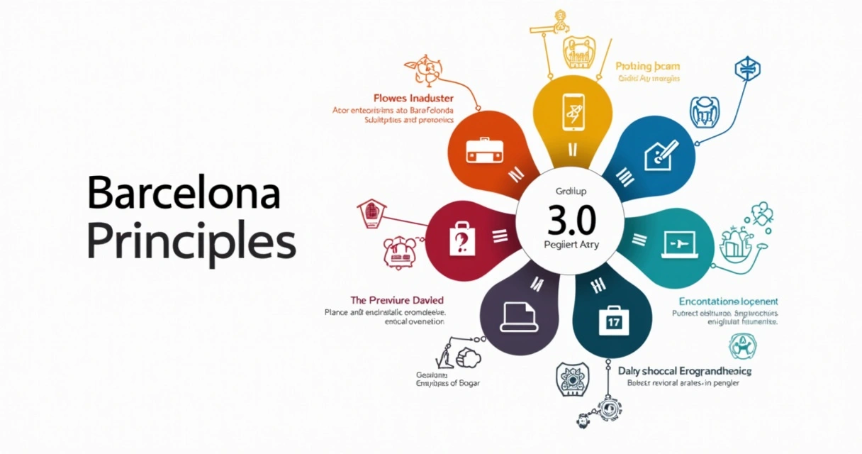 Gráfico com os sete Princípios de Barcelona 3.0 