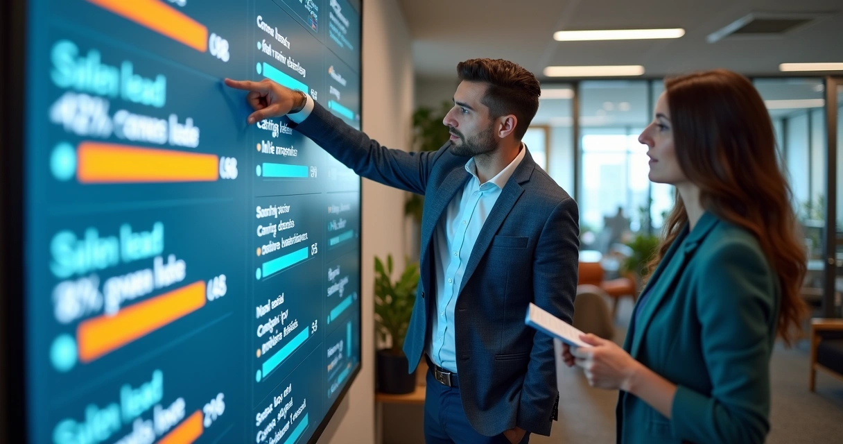 Painel digital mostrando ranking de leads priorizados por IA 