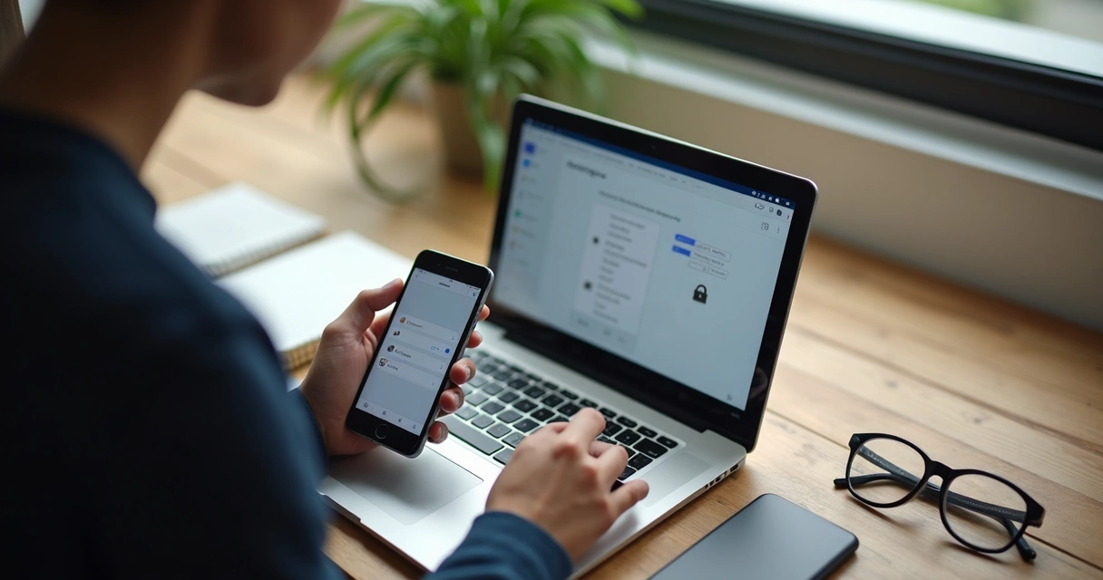 Persona ajustando opciones de privacidad en una pantalla