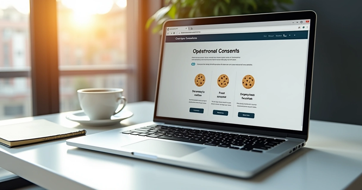 Banner de consentimento de cookies em site 