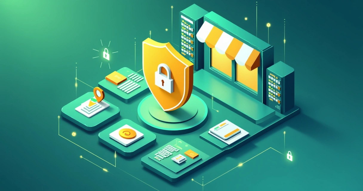 Ilustração sobre segurança e privacidade de dados em e-commerce 