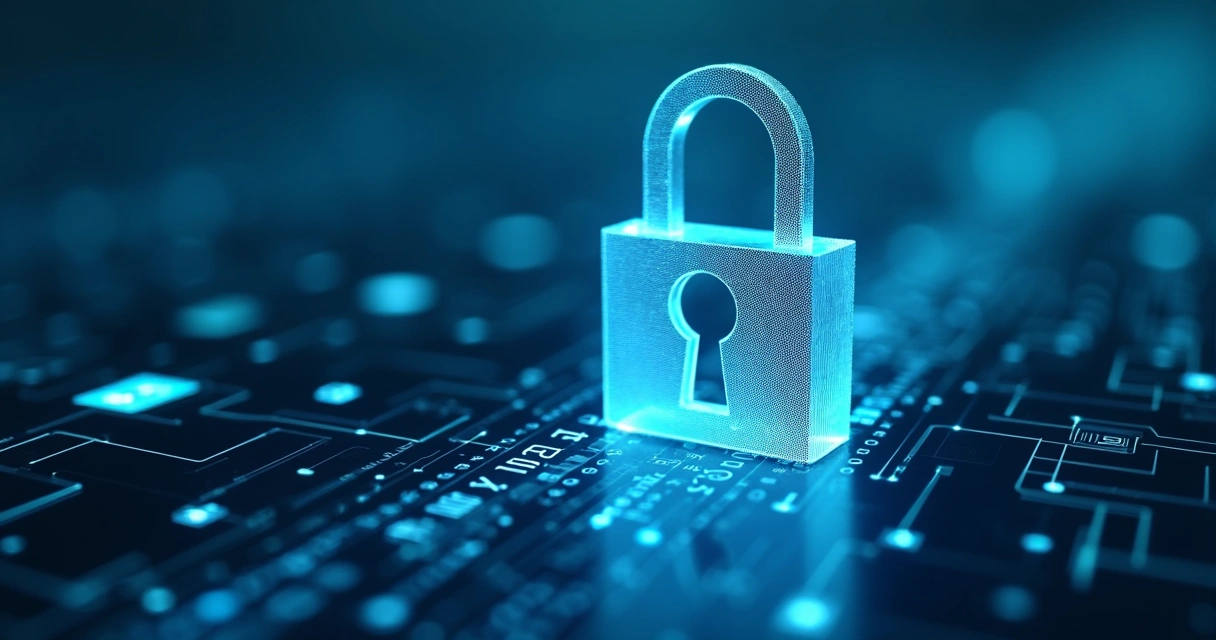 Conceito de privacidade em dados online com cadeado digital 