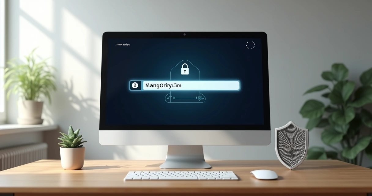 Computador com cadeado e uma URL na tela 
