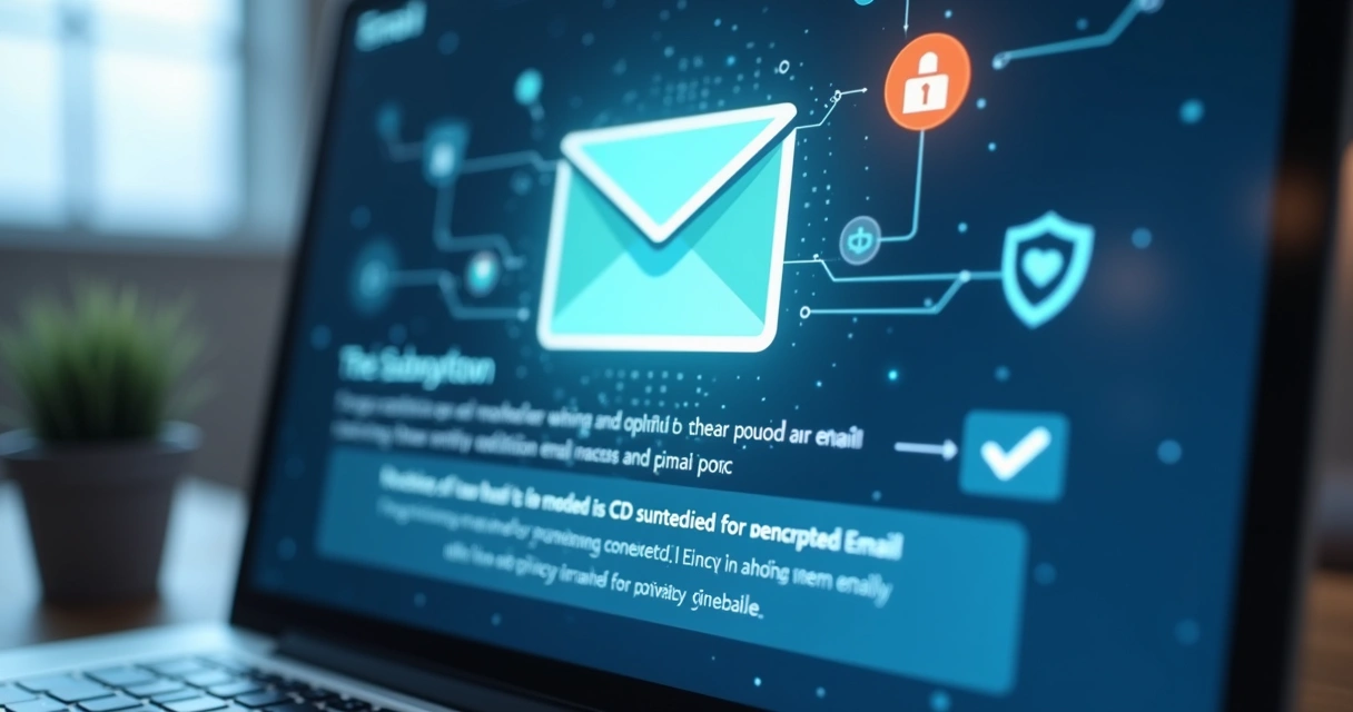 Tela com e-mail protegido e símbolo de privacidade 