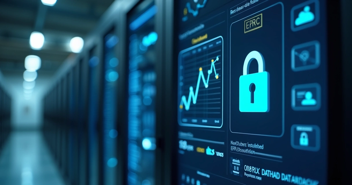 Tela representando privacidade e segurança de dados em um sistema ERP 