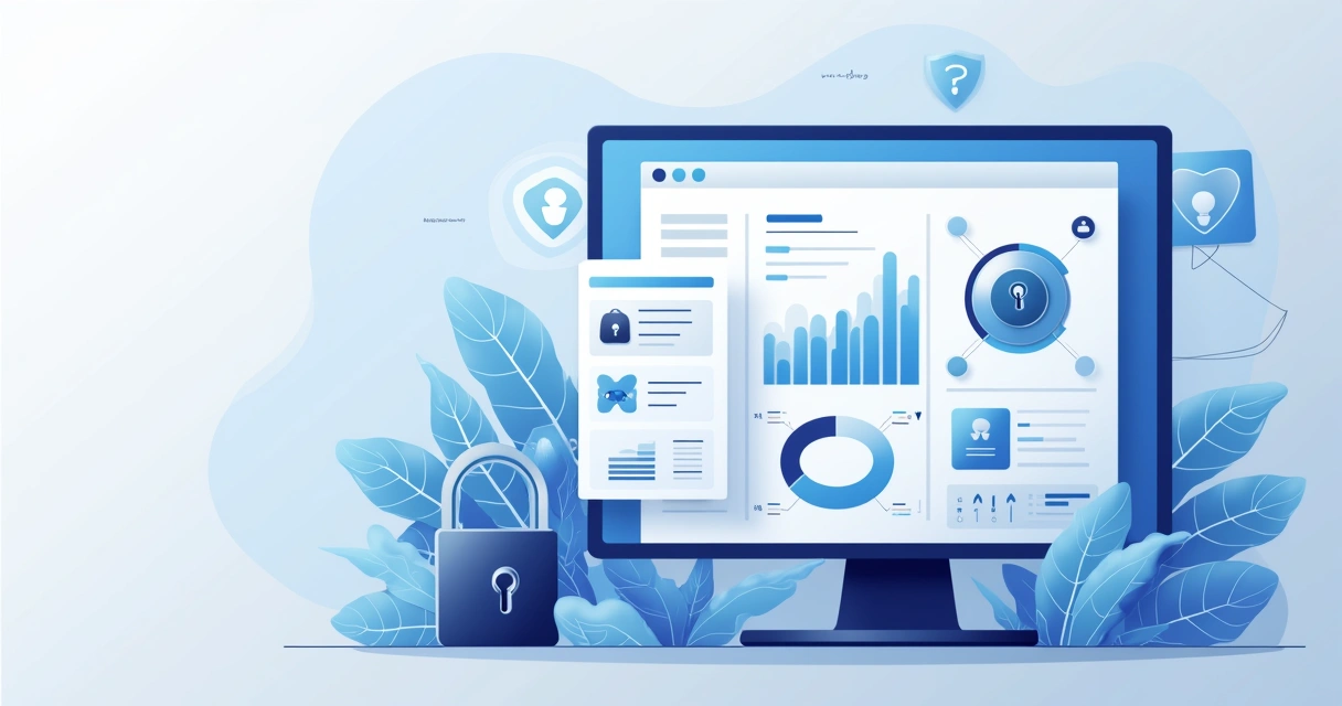 Gráfico e formulários digitais ilustrando fluxo seguro de feedback B2B 