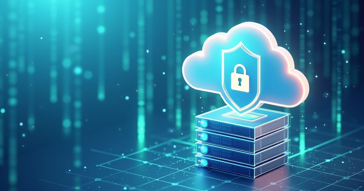 Conceito visual de proteção de dados em nuvem com símbolo de privacidade