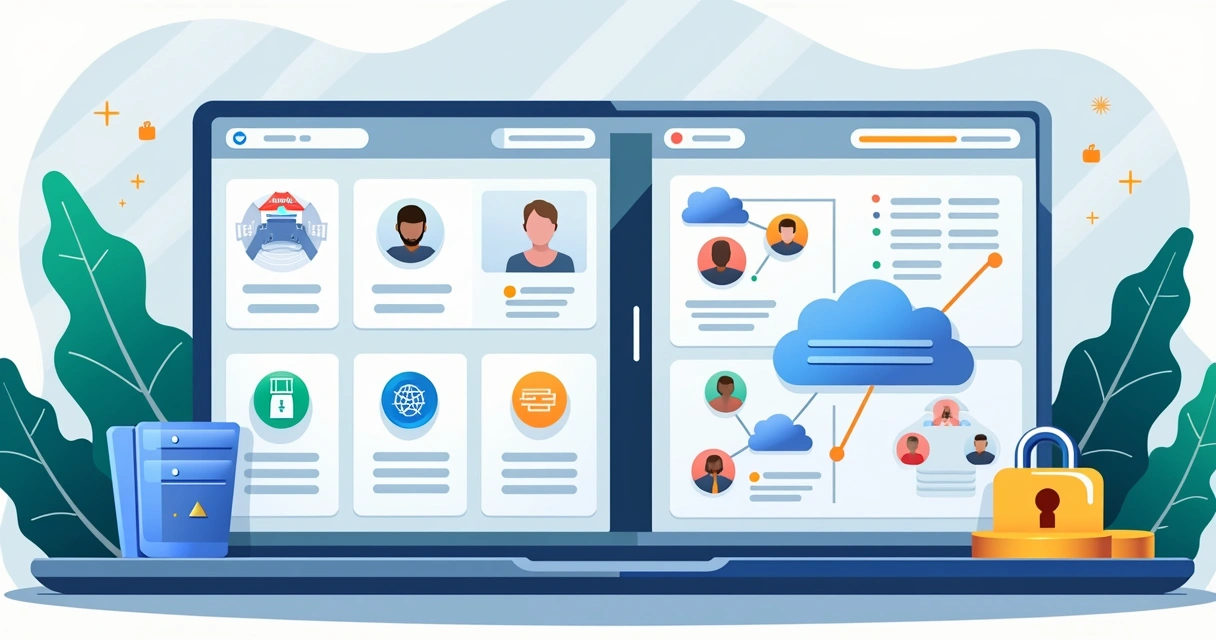 Comparação visual entre interface de plataforma open source e interface tradicional de gestão financeira