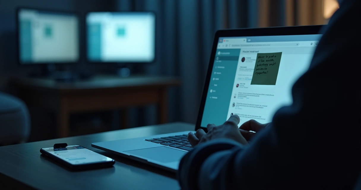 Pessoa cobrindo a webcam do notebook por segurança 