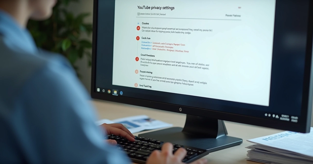 Usuário controlando configurações de privacidade na tela 