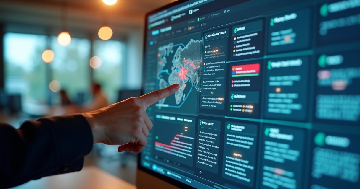 Privacy audit dashboard with website tracking map 