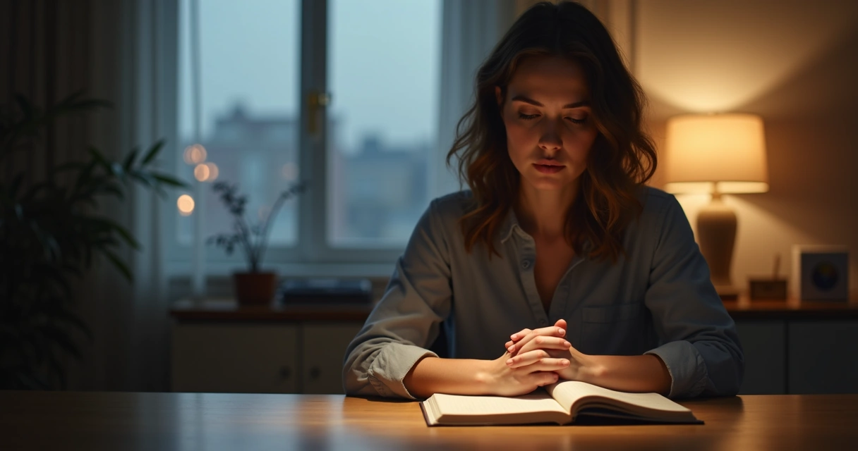 Person reflecting quietly after a difficult conversation at a desk 