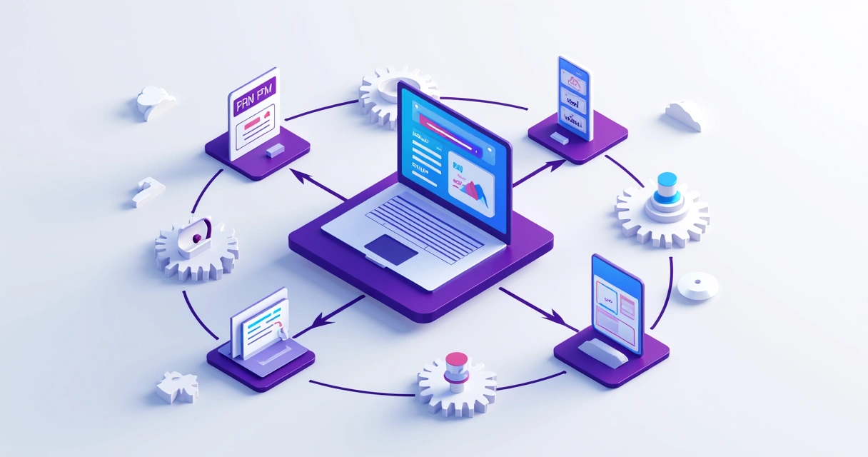 Diagram with PRM platform at the center connecting to CRM, ERP, marketing automation and support software 