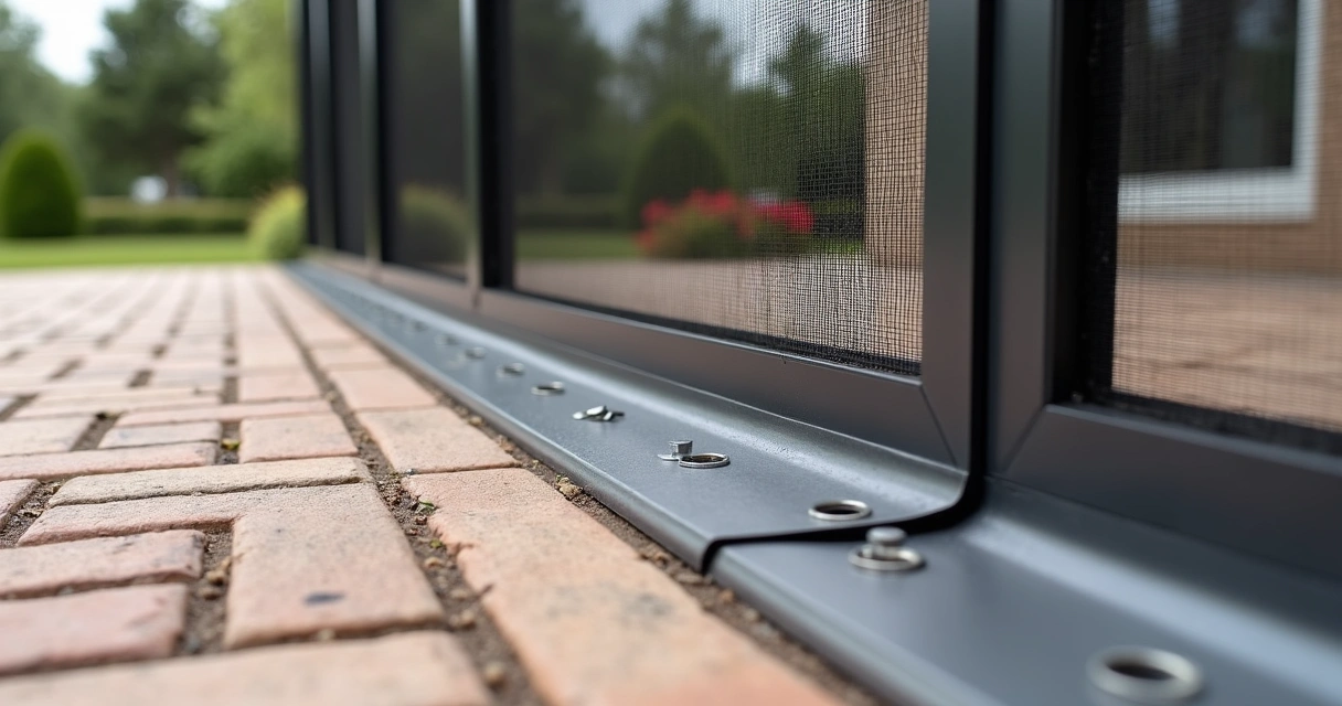 Professional aluminum barrier installed on patio 
