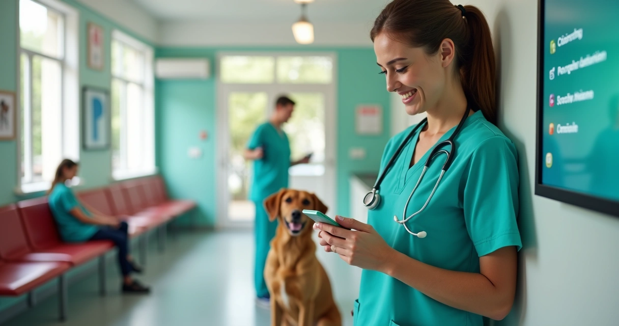 Veterinary team sending proactive WhatsApp message
