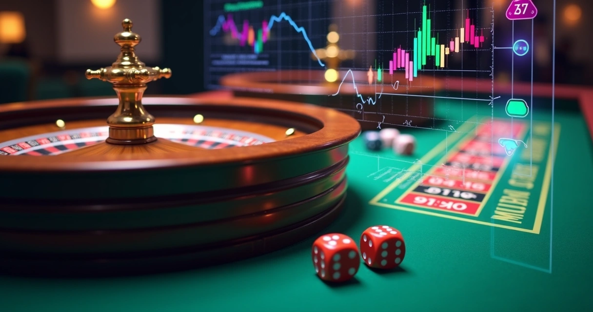 Probabilidade da roleta com dados e gráfico em destaque 