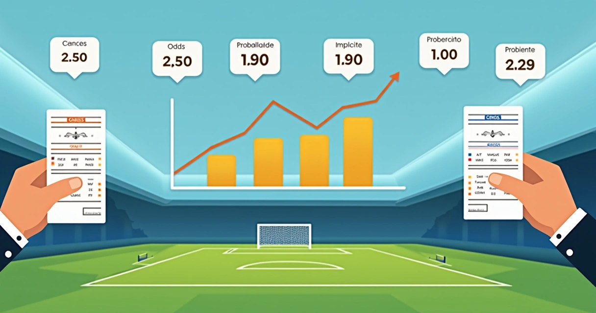 Gráfico de probabilidades e odds em apostas de futebol 