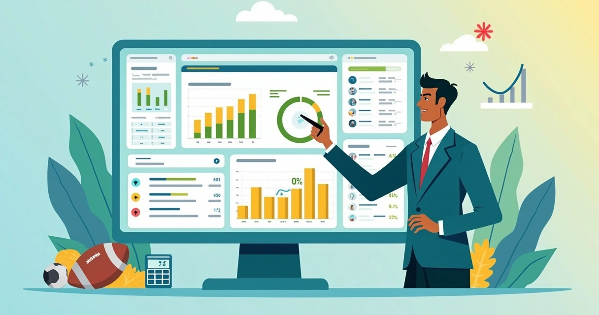Gráfico de probabilidades e IA analisando dados de apostas no futebol 