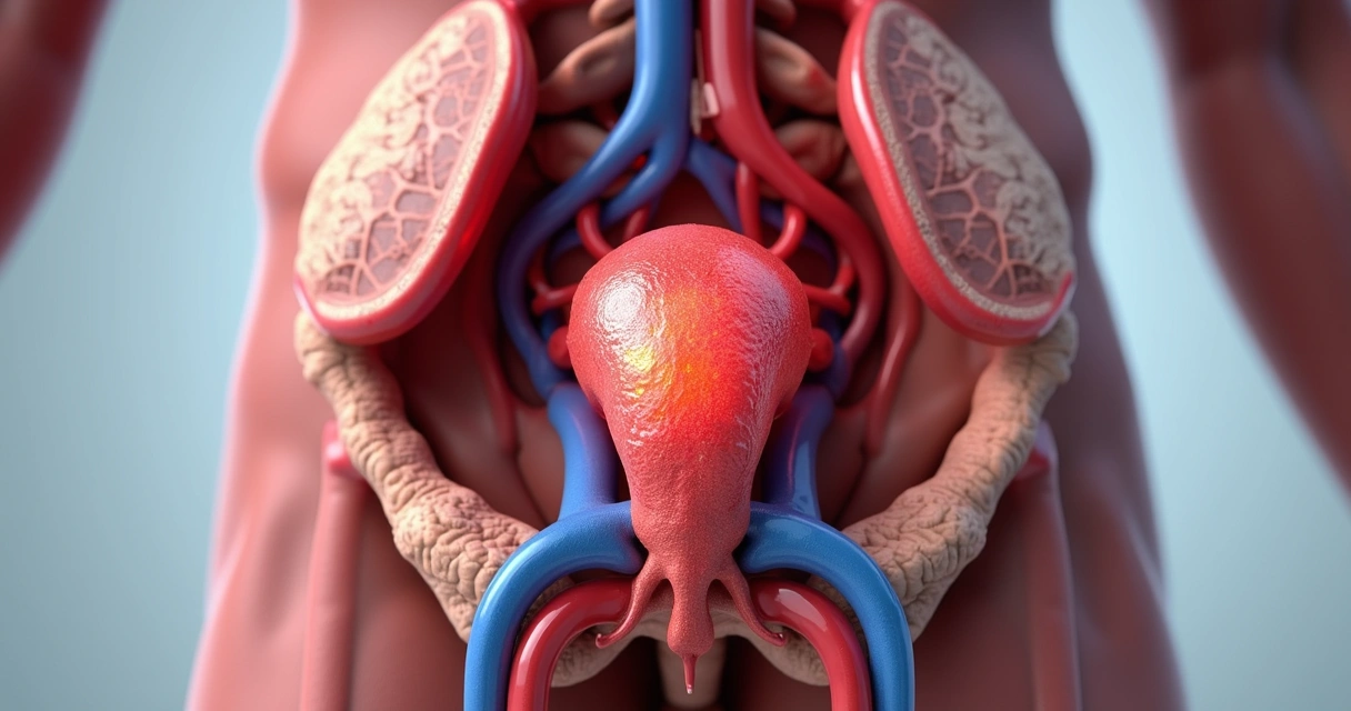 Ilustração vasos sanguíneos penianos com fluxo reduzido